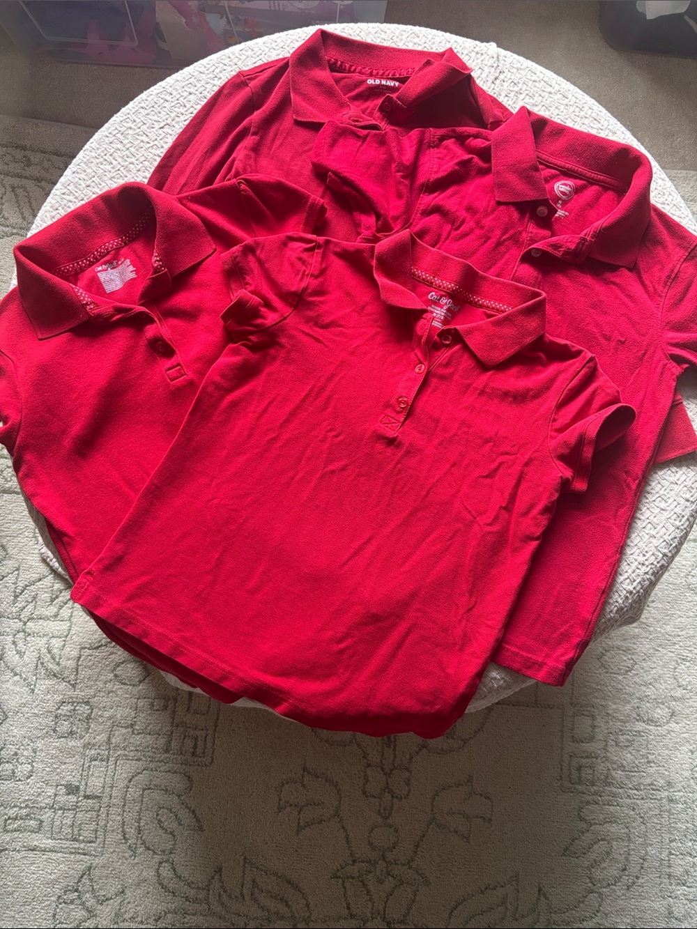 Kids Red Polo Shirts - 3 short sleeve 1 long sleeve